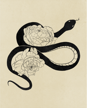 Load image into Gallery viewer, Peony & Serpent Print