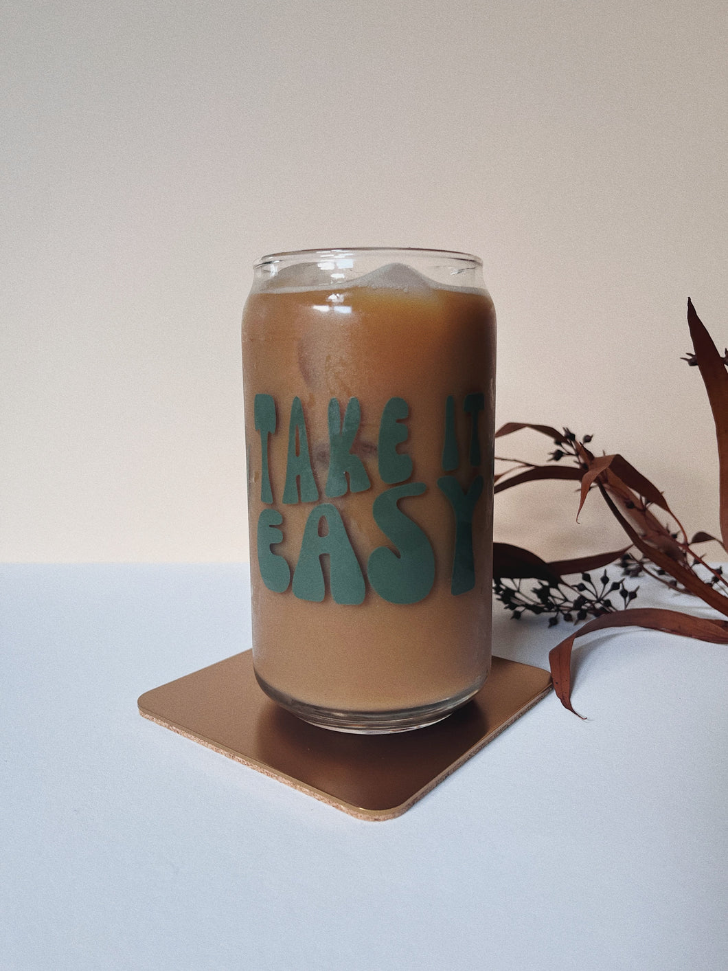 Take It Easy 16oz Glass Cup