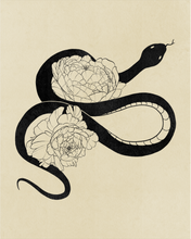 Load image into Gallery viewer, Peony &amp; Serpent Print
